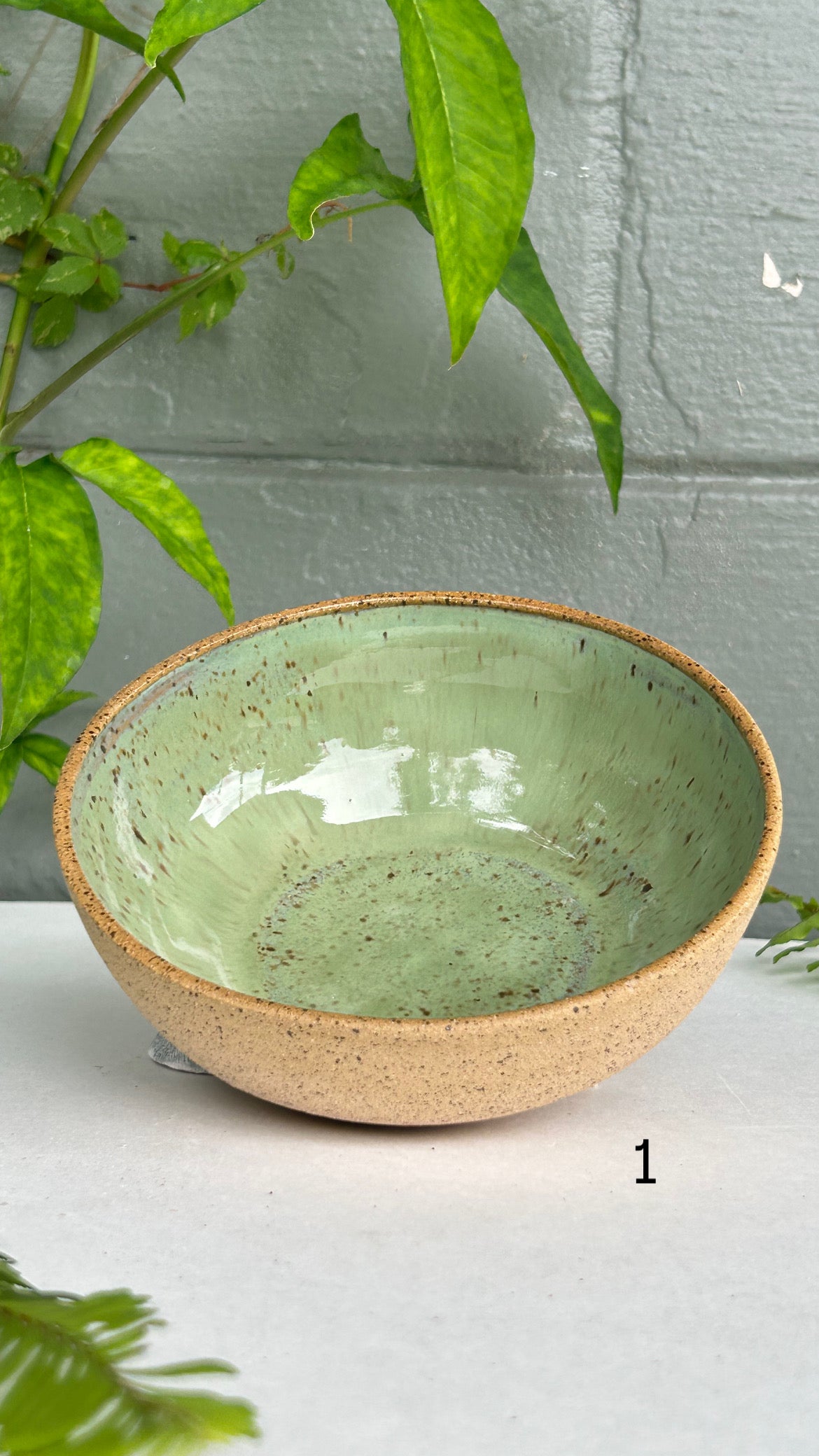 Speckled blue green bowls