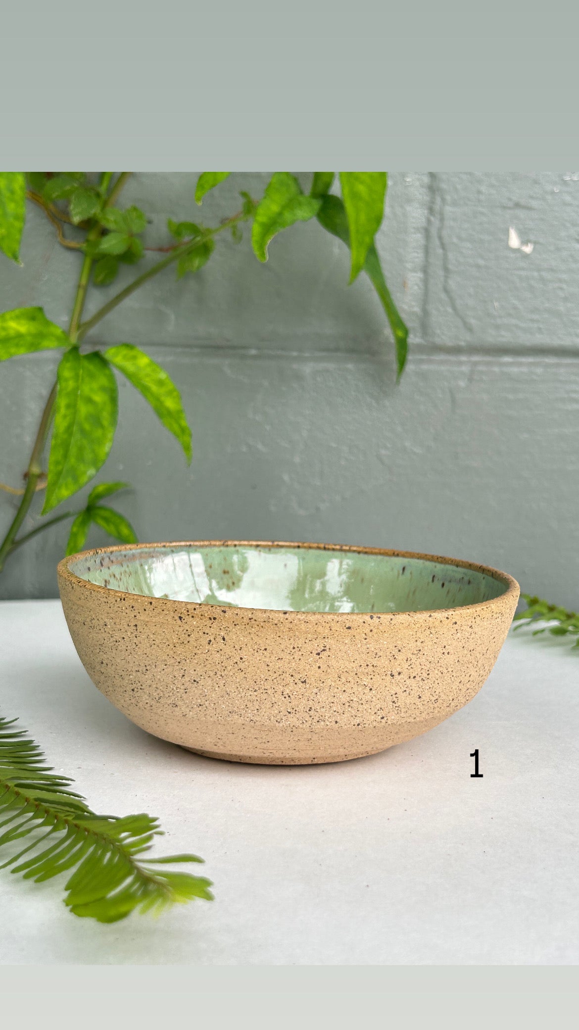 Speckled blue green bowls