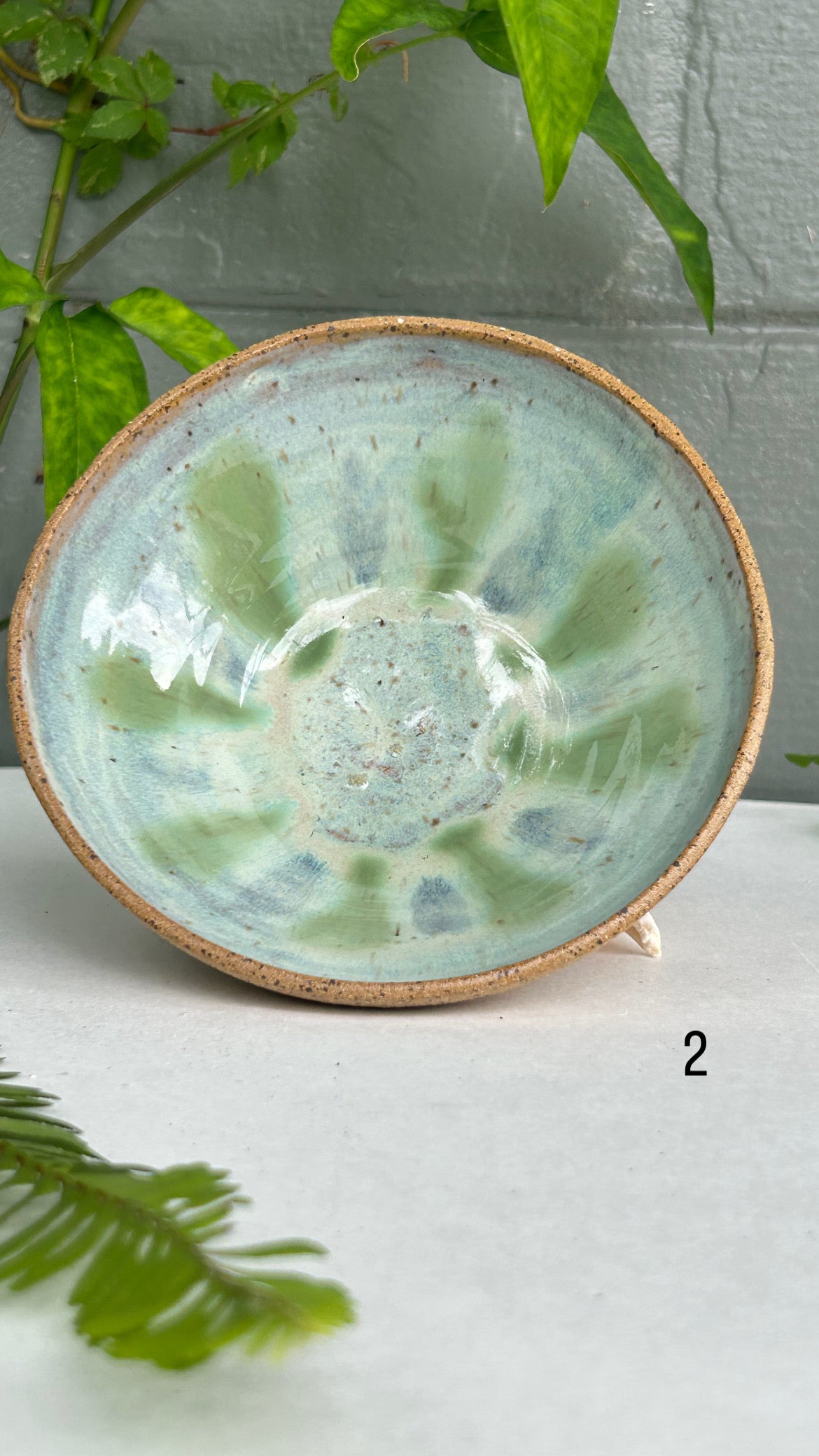 Speckled blue green bowls