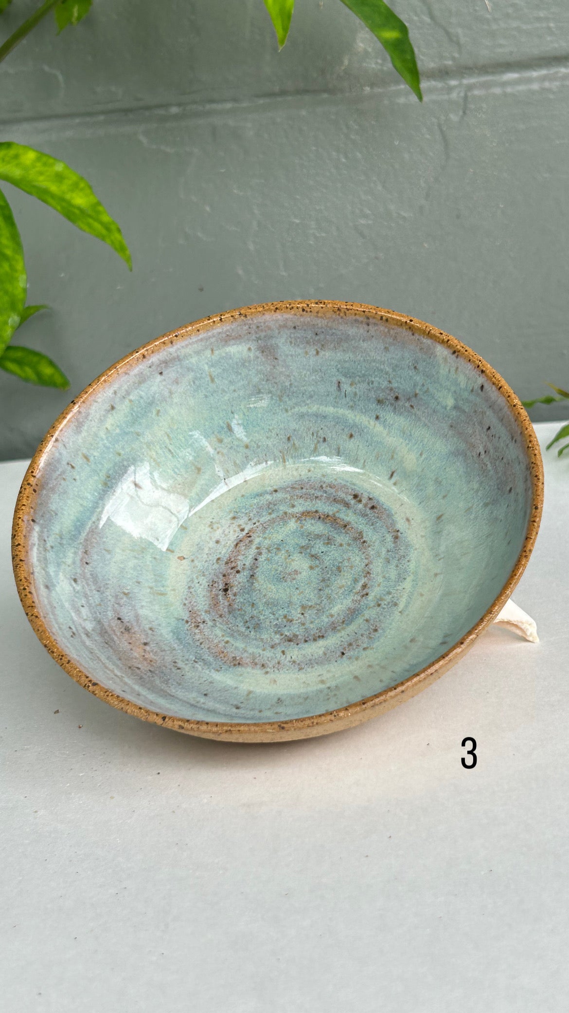 Speckled blue green bowls